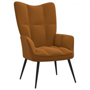 VidaXL Chaise de relaxation Velours Marron Brown