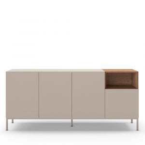 Image de DRAWER Quenor - Buffet 4 portes en bois et métal L180cm