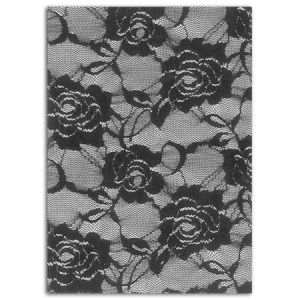 Image de Toga Tissu thermocollant A5 - Dentelle couleur noir motif roses