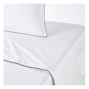 Drap plat percale pur coton, Dojo Blanc