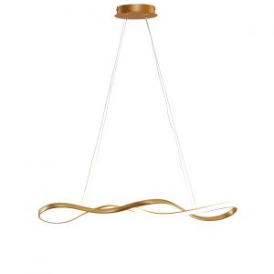 Kosilum Suspension dorée longue vague led 100 cm - Marceline