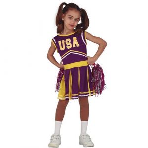 Déguisement robe pom-pom girl équipe usa fille - 5/6 ans - violet - guirca 83619