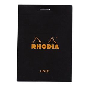 Image de Rhodia 116009C - Bloc N°11 noir format 7,4 x 10,5 cm 160 pages - ligné