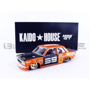 Voiture Miniature de Collection MINI GT 1 64 DATSUN 510 Pro Street SK510 Orange / Black KHMG004