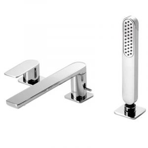 Pack pour baignoire avec robinet mitigeur fabriqué en laiton avec finition chromée Loft Tres