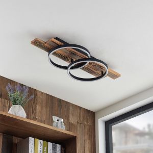 LED Plafonnier 'Sentoa' en bois pour salon & salle &agrave; manger - bois clair