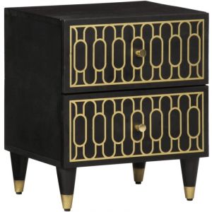 VidaXL Table de chevet 40x33x46 cm Bois de manguier solide, armoire, meubles de chambre, support téléphonique, armoire d'appoint, table de nuit