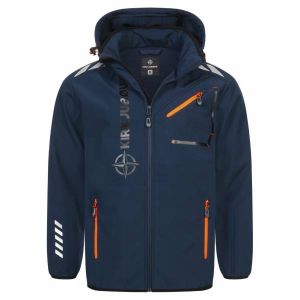 KIRKJUBØUR "Alvik" Hommes Veste SOFTSHELL 10 000 mm colonne d'eau bleu marine/orange