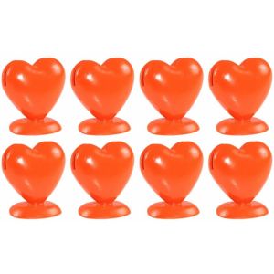 Ruedelafete Boite de 8 Porte-cartes Coeur en résine 5cm, Orange