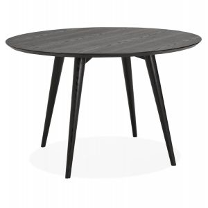 Alter Ego Table à dîner ronde 'SWEDY' en bois noir - Ø 120 cm