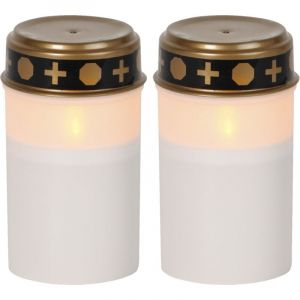 Lampe fun&eacute;raire led Star Trading avec minuterie Bougies fun&eacute;raires led avec batterie Bougie fun&eacute;raire led lot de 2 Lampe fun&eacute;raire led Lumi&egrave;res