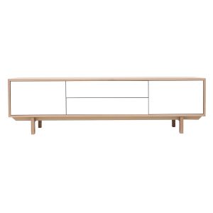 Miliboo Meuble TV scandinave bois et blanc 180cm SID