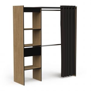 Armoire dressing extensible MOKA imitation chêne et noir