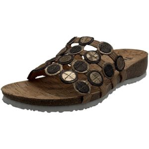 Think ! Damen Julia chromfrei gegerbte nachhaltige Pantolette, Linen/Kombi 4010
