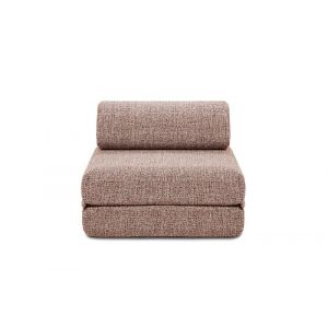 Fauteuil convertible et modulable 1 place en tweed rouge
