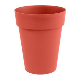 Eda Plastiques Pot de Fleur Vase Mi-Haut Toscane &Oslash; 44 cm - Volume 50 L - &Oslash; 44 x H.53 cm - Orange Terre Battue