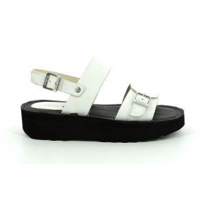 Kickers Sandales Cuir Kick Highlight Blanc