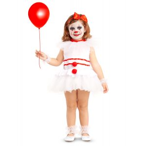 Déguisement clown effrayant bébé Couleur Blanc Taille 1 2 ans (80 92 cm)