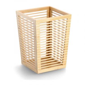 Zeller Corbeille à papier en bois naturel bambou