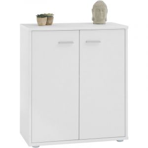 Idimex Buffet FIRMIN, commode meuble de rangement avec 2 portes, en mélaminé blanc mat