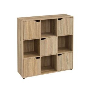 Wadiga Étagère Basse en Bois MDF 9 Casiers 5 Portes Façon Console 0,000000