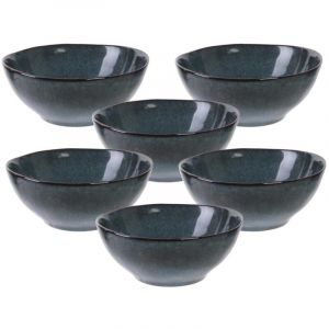Set de 6 bols 35cl en céramique au grés du temps bleu - GALET