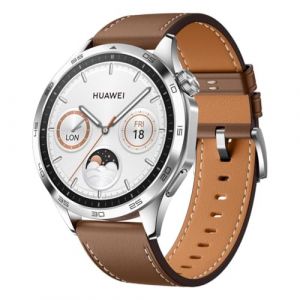 Huawei Watch GT 4 Montre Connect&eacute;e Intelligente Jusqu'&agrave; 14 Jours d'autonomie - Compatible avec iOS et Android - Suivi de la fr&eacute;quence Cardiaque - Montre Sport, SpO2 et GPS - 46MM Marron Version FR