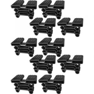 Cyclingcolors 10x Support Latte Triple pour Sommier 38 x 8 mm Embout Long Flexible Lit Meuble Latte Fixation Tenon, Noir
