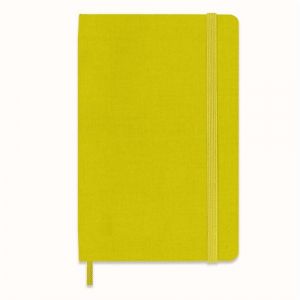 Moleskine Carnet De Notes Classic, Papier Ligné, Couverture Rigide En Soie Et Fermeture Élastique, Format De Poche, Couleur Jaune Foin