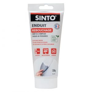 Sinto Enduit Rebouchage Trous et Fissures - Prêt à l'Emploi - 97% d'Ingrédients d'Origine Naturelle -Séchage Rapide - Sans Retrait Ni Fissure -Usage Intérieur - Technique Professionnelle - 330g