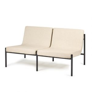 Serax Banquette Curve / L 127 cm blanc/beige en tissu