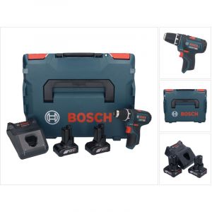 Bosch GSR 12V-15 Professional Perceuse-visseuse sans fil avec bo&icirc;tier L-Boxx + 2x Batteries GBA 6,0 Ah + Chargeur GAL 1230