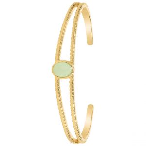Jonc Femme So Charm - B4237-AVENTURINE - Bracelet Mode Dor&eacute;