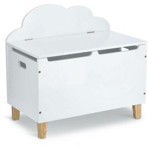 Zeller 13509 Coffre pour enfant « Nuage » avec couvercle, MDF/pin, blanc, env. 60 x 34,5 x 56 cm