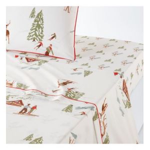 Image de Drap plat en percale de coton, St Moritz Multicolore Couleur Multicolore Taille 270 x 290 cm