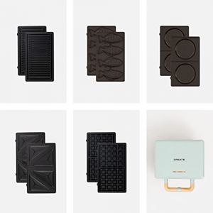 Pack - stone 3&1 appareil croque-monsieur grill et gaufrier avec plaques interchangeables+ plaque taiyaki + plaque pancake
