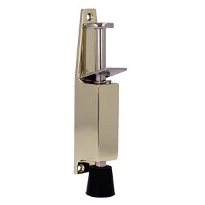 Amig - Fixation sur pied en caoutchouc Mod.10 pour tenir et maintenir les portes ouvertes | Butée verticale de Zamak | Anti Porte-bagages | Dimensions : 120 x 25 mm | Coulissage: 28 mm | Doré