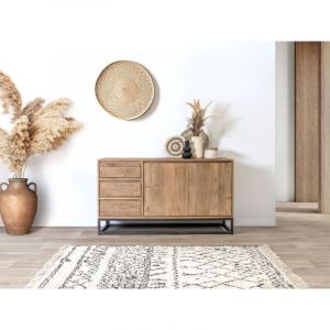 Bobochic Buffet - Buffet 2 portes 3 tiroirs 150 cm BERGERAC bois massif de manguier