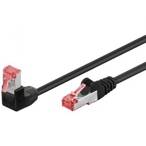 Goobay Câble patch CAT 6 1x coudé à 90°, S/FTP (PiMF), noir 5 m