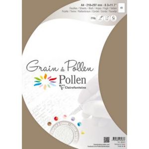 Grain de pollen 46287C - Sachet de 5 feuilles papier 210x297, 210 g/m², coloris ficelle