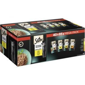 Sheba Nourriture pour Chat Nourriture Humide, delikatesse en gelée – Volaille Variation, 1er Pack (1 x 40 x 85 g)