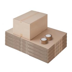 Pack and Move - Lot 40 cartons déménagement seconde main - 57 x 39 x 34 cm - Cartons réemployés - Seconde vie - 2 adhésifs offerts