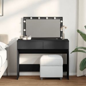 VidaXL Coiffeuse avec LED noir 100x40x120 cm, table de maquillage, coiffeuse de chambre à coucher, coiffeuse avec miroir, bureau de maquillage