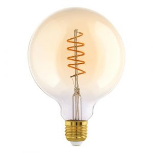 Eglo Lampe LED E27 &agrave; intensit&eacute; variable, ampoule globe vintage spirale, &eacute;clairage r&eacute;tro, 8 watts (&eacute;quivalent &agrave; 60 watts), 806 lumens, blanc chaud, 2700 K, Edison G125, &Oslash; 12,5 cm