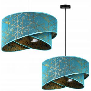 Lampe Suspendu Plafond Lustre Abat-Jour Motif Dor&eacute;