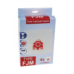 Boite de 4 sacs aspirateurs compatible miele hyclean fjm 09917710 + 2 filtres