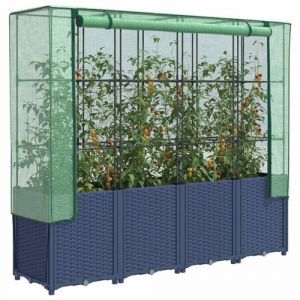 VidaXL Jardinière surélevée avec housse aspect rotin 160x40x153 cm