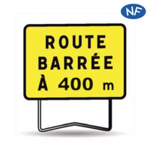 Taliaplast 525704 - Panneau indication route barrée à 400m kc1 800x600mm c2