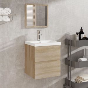 VidaXL Armoire de bain avec miroir Chêne Sonoma Bois d'ingénierie