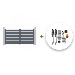 Casanoov - Portail battant électrique vogel 300x180cm gris + Motorisation tanker B700